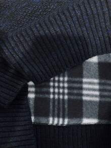 Manfinity Homme Herren Lässig gestreifter Rundhals Langarm Loose Fit Strickpullover, Herbst/Winter - Braun - Übersicht 6