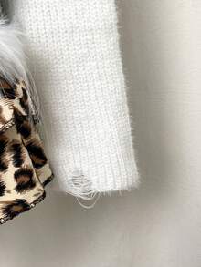 EgrlEra Jeanior Ripped Sweater, Hem Slit Design, Suitable For Women - White - View 4