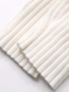 DAZY Thickened Autumn/Winter Sweater Patchwork Faux Fur High Collar Zip-Up Cardigan For Women Women Coats - White - View 7