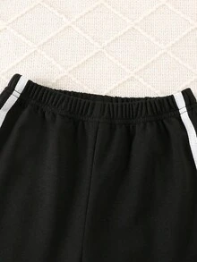 Genkimix Kids 2 件套紫色蝴蝶结运动衫和裤子套装，适合 4-7 岁小女孩，休闲运动套装，秋季 - 黑色 - 查看 6