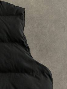 EASEVO 大码男士休闲百搭黑色连帽背心，适合秋冬 - 黑色 - 查看 5