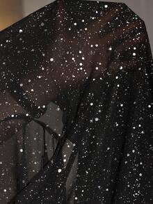 Reflora 大码女式闪亮银色飘逸雪纺面料袖口长袖时尚衬衫，适合圣诞节、秋季、外出、办公室、派对等场合。 - 黑色 - 查看 8