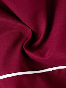 Sparklyn 2 件套青少年女孩字母图案运动衫上衣和大口袋直筒工装裤，休闲街头风格服装，秋季 - 酒紅色 - 查看 6