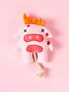 PETSIN 1 件绳索小海怪毛绒宠物声音玩具 - 耐用互动狗玩具，可咀嚼和咬