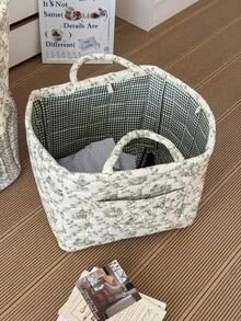 1 سلة تخزين عملية للزهور، سلة تخزين للأغراض المتنوعة، سلة تخزين للألعاب، سلة غسيل، سلة تخزين أحمر الشفاه وفرش المكياج ومنتجات العناية بالبشرة، ديكور منزلي، سلة نزهة محمولة، عناصر شائعة لعيد الميلاد - متعدد الألوان - مشاهدة 10