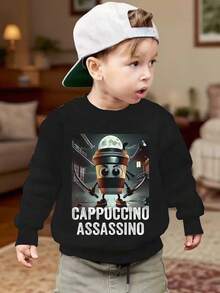 Young Boy Basic Round Neck Fleece Sweatshirt - White - White - View 3