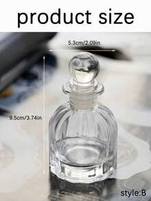 Cirelle 1个复古浮雕香水/香薰玻璃瓶，50毫升，带盖密封空瓶，透明迷你金色珠子装饰瓶，斋月节