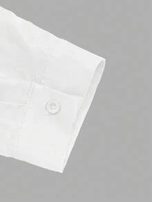 Manfinity EZcore 大码男士纯色长袖单排扣宽松休闲衬衫