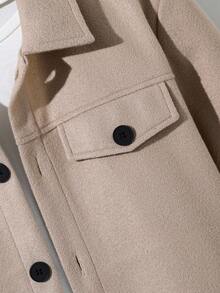 1pc Teen Boy Turndown Collar Long Sleeve Jacket, Suitable For Daily Commute, Autumn/Winter