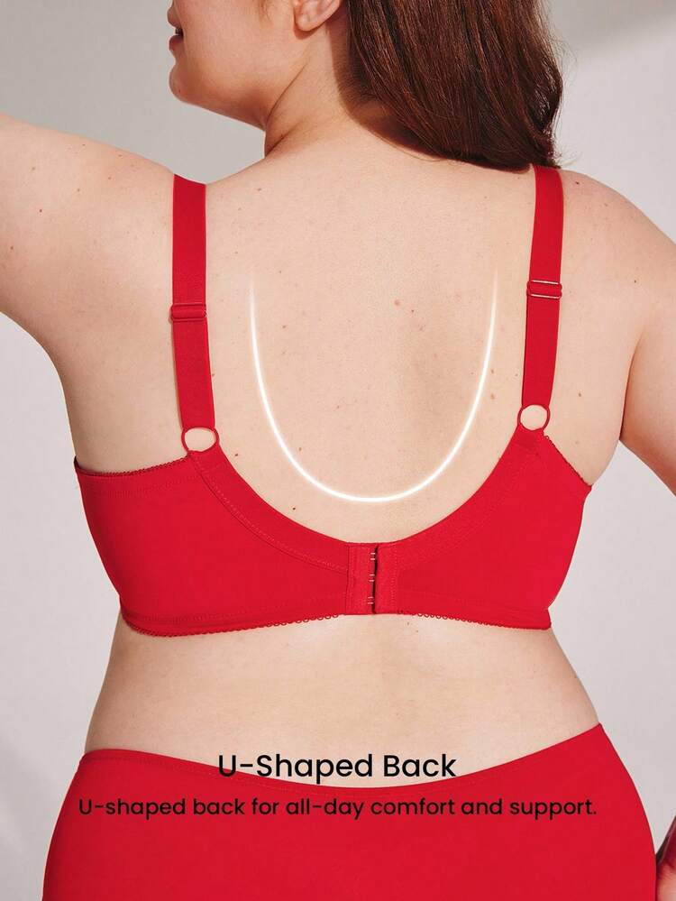 Plus Full Coverage Lace Mesh Bra