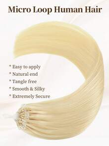 50 股微环接发真人发 613 金色微珠接发超顺滑超柔软丝滑直发微环真人发接发女士 - S613 - 查看 7