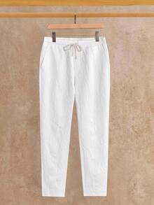 Manfinity NXTstreet 2pcs/Set Men's Loose Letter Embossed Notch Collar Short Sleeve Top And Pants Casual Outfit, Cozy Outfits - Multicolor - View 3