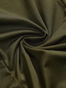 Modmama 2 件套纯色弹力腰紧身裤，孕妇高弹力紧身裤，秋冬款 - 軍綠色 - 查看 8