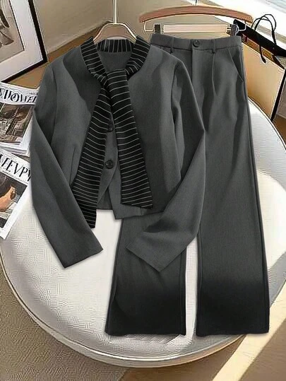 Franclia 女士时尚秋冬西装外套和裤子