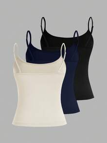 SHEIN EZwear 3 件套女士性感短款吊带背心，适合夏季 - 彩色 - 查看 2