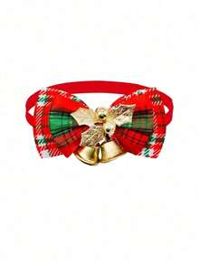 PETSIN 1 件宠物圣诞领结铃铛项圈，圣诞元素印花，狗领结，猫单蝴蝶结项圈，宠物节日装饰，宠物领结，宠物