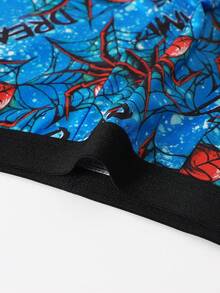 6pcs Boys' Comfortable Spider Print Boxer Briefs, Cartoon Print Underwear