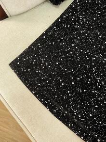 Franclia 女式黑色银箔圆领长袖时尚上衣 - 黑色 - 查看 5