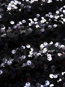 Viva Relle 1 chiếc váy ôm sát tay dài, cổ tròn, xếp ly, xếp nếp, lót kim sa lấp lánh dành cho nữ, xẻ tà bên hông, màu trơn, trang phục đường phố thanh lịch, thích hợp cho mùa đông, đa năng cho các bữa tiệc, lễ Tạ ơn, trà chiều - Xanh đậm - Xem 10