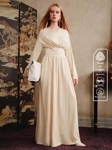 Aveloria Ensemble 2 pièces femme, Top tricoté épaules dénudées à taille cintrée, style vintage chic et élégant pour le travail. Style rétro, automne. Tenue de professeur, Top beige avec jupe