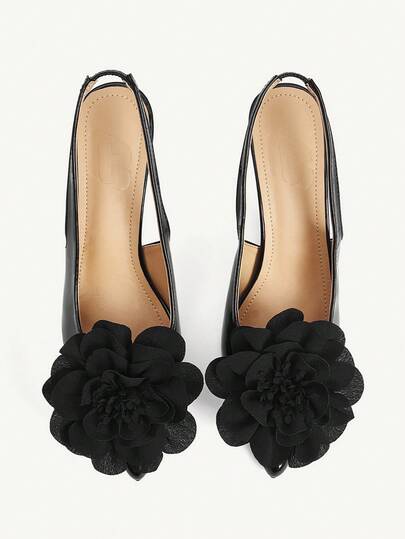 CUCCOO CHICEST Tacones altos de punta puntiaguda de 8 cm, con diseño decorativo floral, elegantes y de moda, de piel sintética (PU), adecuados para fiestas y uso diario