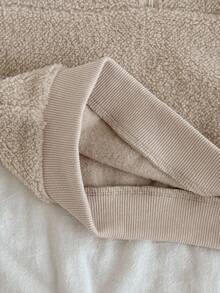 Loomiva 两件套男婴保暖内衬圆领长袖半拉链卫衣和松紧腰裤套装 - 杏色 - 查看 7