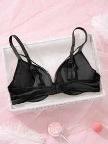 DesireSculpt 1pc Women's Underwire Bra, Comfortable Seamless Lift And Support For Small Bust - Black - View 2