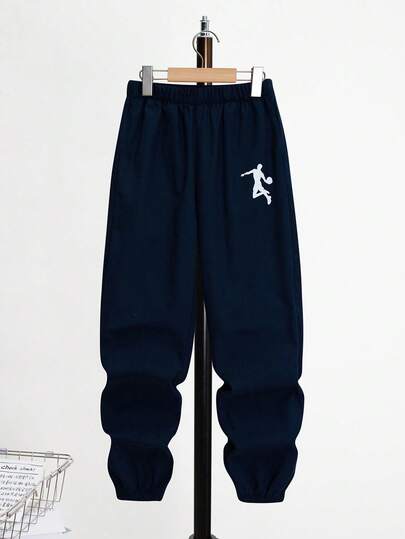 SHEIN Teen Boys Casual Printed Pants, Sporty Street Punk Rock School Daily Outdoor Party Music Festival Attire, Suitable For Spring/Summer