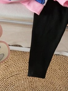 可爱卡通图案针织连帽衫套装，秋冬季休闲女婴服装，带帽动漫女婴服装，史迪奇图案女童服装 - 白色 - 查看 4