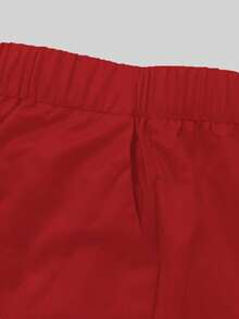 PopScrub Conjunto de uniforme de enfermera con bolsillo, cuello en V, manga corta y estampado digital 3D de Papá Noel y renos para mujeres