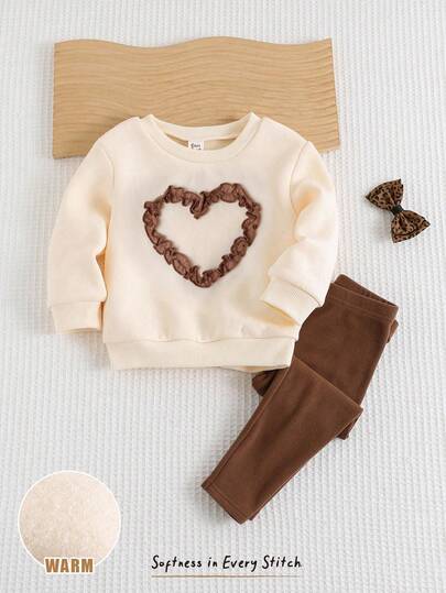 Cozy Pixies 2 Stücke Baby Mädchen Set mit Schmetterlings Muster, bestehend aus Pullover mit rundem Ausschnitt, Langarm und Oversized Schultern sowie Hose mit elastischem Bund
