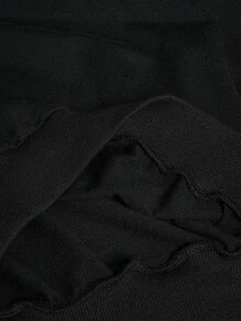 ROMWE Grunge Punk Spring Casual Black Gothic Style Vine Embroidery Women Sweatshirt - Black - View 5