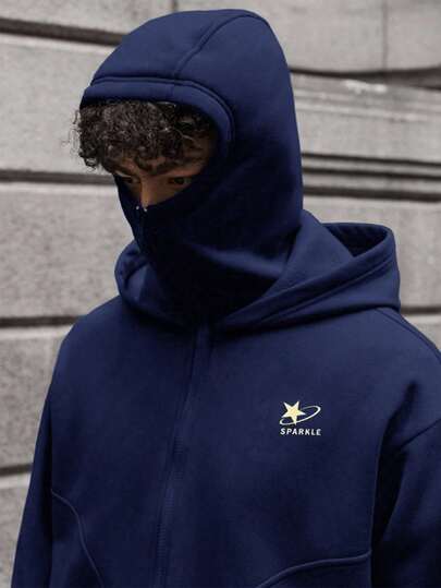 Teen Boys' Navy Blue Hooded Sweatshirt, Casual College Style, Comfortable & Fashionable, Versatile, Soft Fabric, Suitable For Daily Wear, School, Outings, Outdoor Activities, All Seasons Autumn Winter Girls For Girls