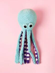 PETSIN 1 Stück Oktopus-förmiges Plüsch-Soundspielzeug - Quietsch-Spiel- und Kautier für Hunde & Katzen, niedliches Oktopus-Interaktionsgeschenk für Haustiere