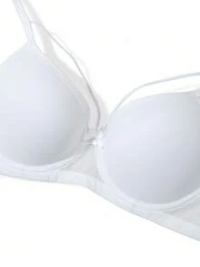DesireSculpt 1 Stück Damen Weißer Drahtloser Bequemer Stützender Nicht-Durchhängender BH