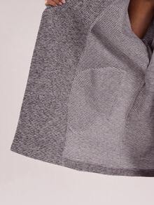 SHEIN BAE 秋冬时尚格纹宽松休闲短款毛呢外套 - 紫色 - 查看 8