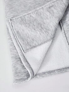 Streecool Teen Girls Jacket, Knitted Composite Thermal Lined Mid-Length Hooded Solid Color Jacket, Double-Breasted Design, Loose Fit, Side Pockets, Suitable For Casual, Commute, Vacation In Autumn/Winter - Grey - View 9