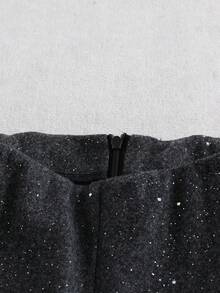 Franclia Shorts de mode pour femmes, en tissu épais et brillant pour l'automne et l'hiver, zippés, slim, pour le travail. Shorts confortables pour l'hiver, l'automne, Noël, le Nouvel An et Thanksgiving