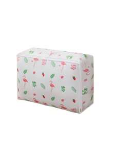 大号印花收纳袋，适用于衣服、毛毯、鞋子，防水、防潮收纳袋，适用于牛仔裤、连衣裙、裤子、季节性装饰，家居、卧室、旅行收纳解决方案，可折叠，耐用 - 火烈鳥 - 查看 12