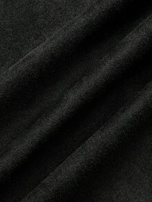 Sweetra CURVE 棕色褶皱不对称装饰拉链后背绒面革毛绒短裙，简约通勤风格，大码，秋冬 - 黑色 - 查看 6