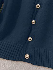Franclia New Autumn/Winter Off-Shoulder Unique Sexy Luxurious High-End Women Sweater - Navy Blue - View 5