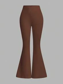 SHEIN PETITE 3 Packs Fitted Waist Elastic Band Elastic Waist Flare Suit Skinny Women's Trousers - Multicolor - View 7