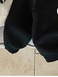 SHEIN 男童休闲舒适加厚针织长袖卫衣，适合秋冬季和圣诞节穿着 - 黑色 - 查看 6