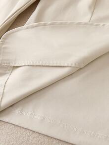 SHEIN 少女休闲时尚日常简约商务风格单扣西装外套，春秋季 - 杏色 - 查看 7