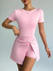 Sovereign Charm Nuevo vestido deportivo versátil y de moda para mujer, apto para correr, tenis, yoga y actividades al aire libre - Rosa - Ver 3