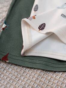 Loomiva 4 件套男婴卡通动物印花柔软针织圆领长袖上衣和松紧腰长裤舒适睡衣套装 - 彩色 - 查看 2