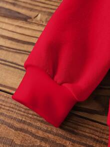 SHEIN | PAW Patrol Young Boy Cartoon Pattern Hooded Long Sleeve Sweatshirt - Red - View 5