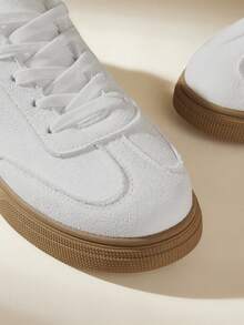 CUCCOO EASI 白色厚底系带休闲百搭时尚舒适运动鞋 - 白色 - 查看 4