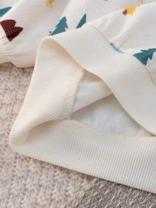 Loomiva 2 件套女婴花卉印花针织柔软圆领长袖运动衫和松紧腰裤套装 - 彩色 - 查看 8