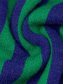 Jouncy Suéter holgado de mujer con cuello en V, estampado de rayas y mangas largas, para otoño/invierno - Verde Oscuro - Ver 3